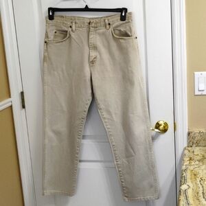 Wrangler authentic jeans men's tan color size 36 waist 30 length